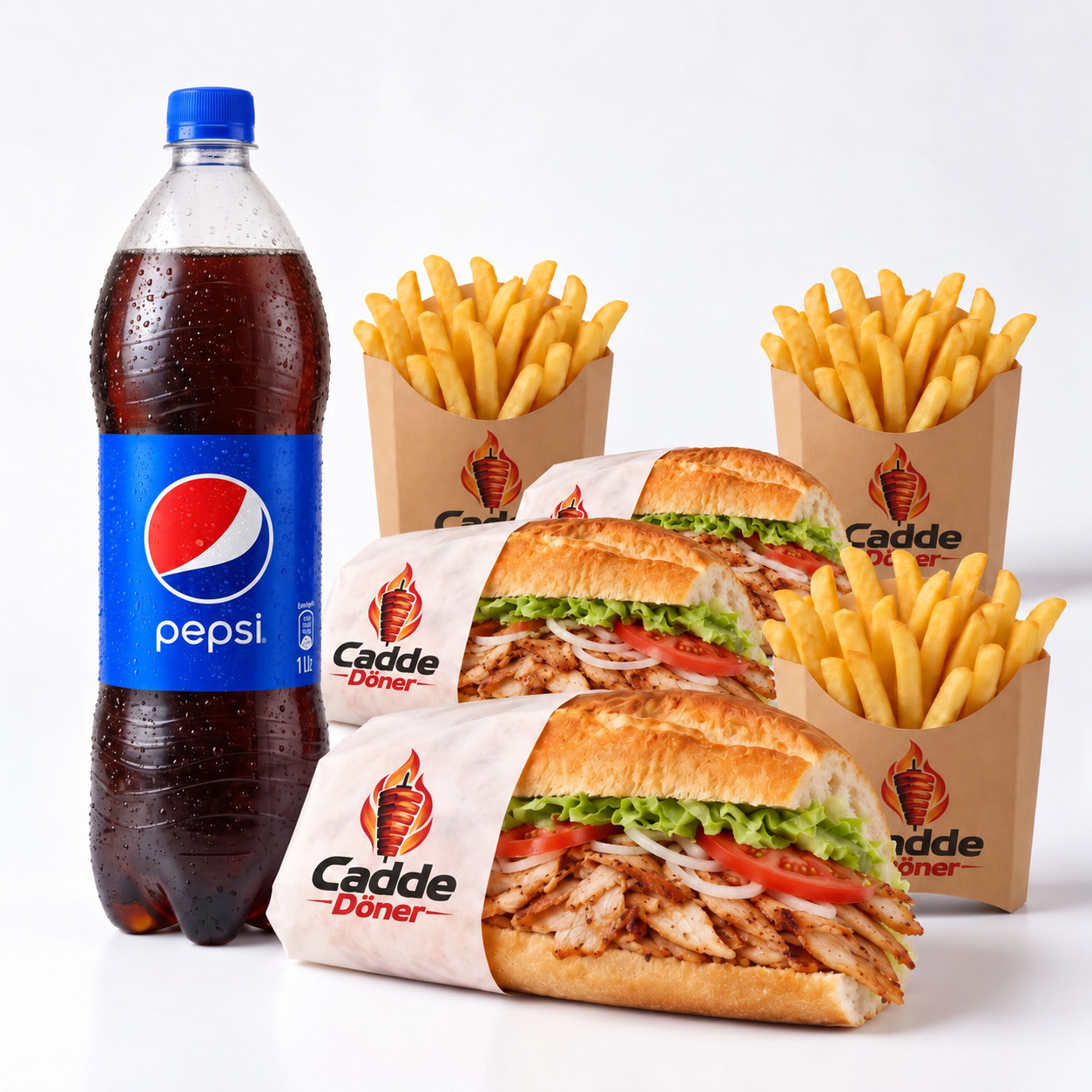3'lü 3 Çeyrek Ekmek Döner Menü