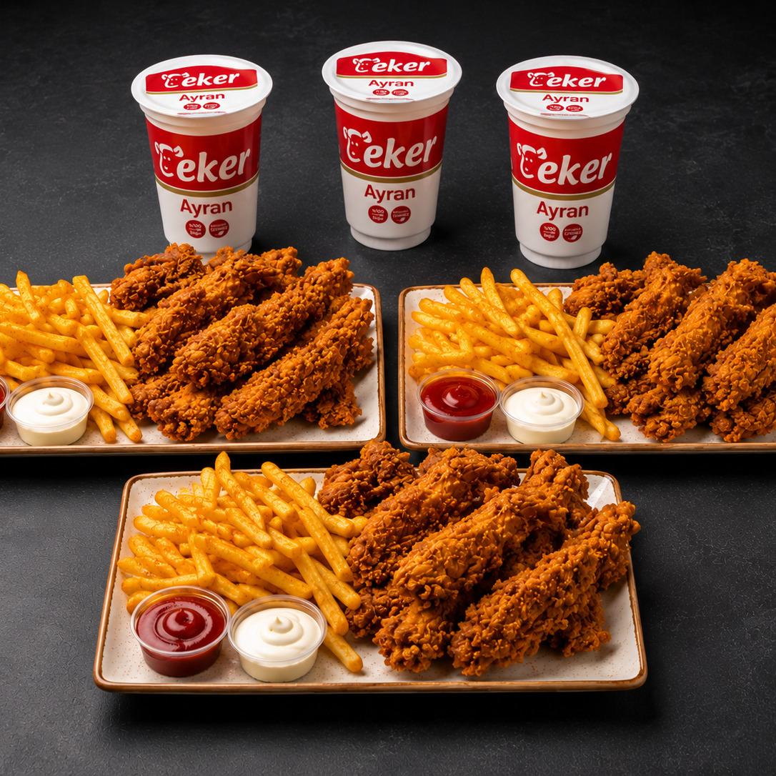 Cajun Tabağı 3 Kişilik Menü