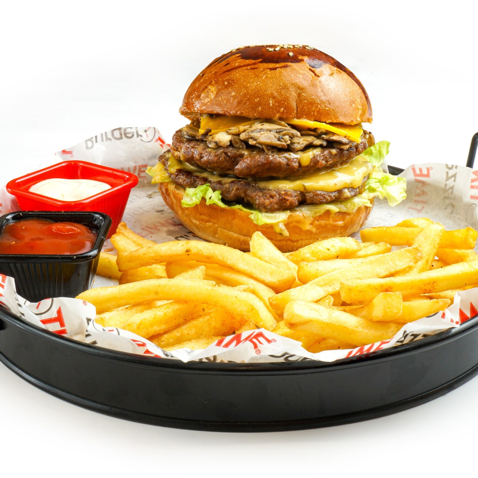Double Mantarlı Burger