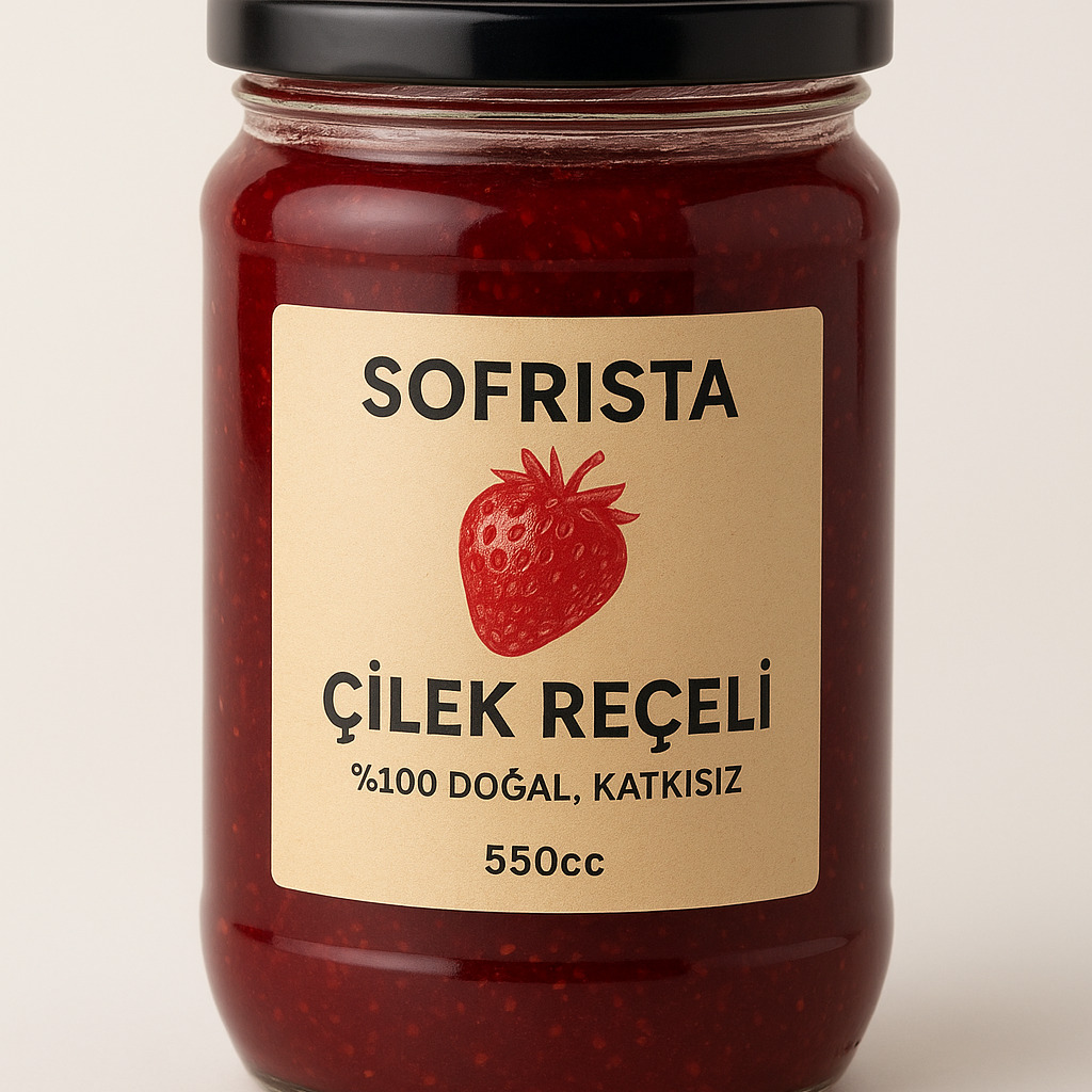 %100 Doğal Ev Yapımı Çilek Reçeli(550g)