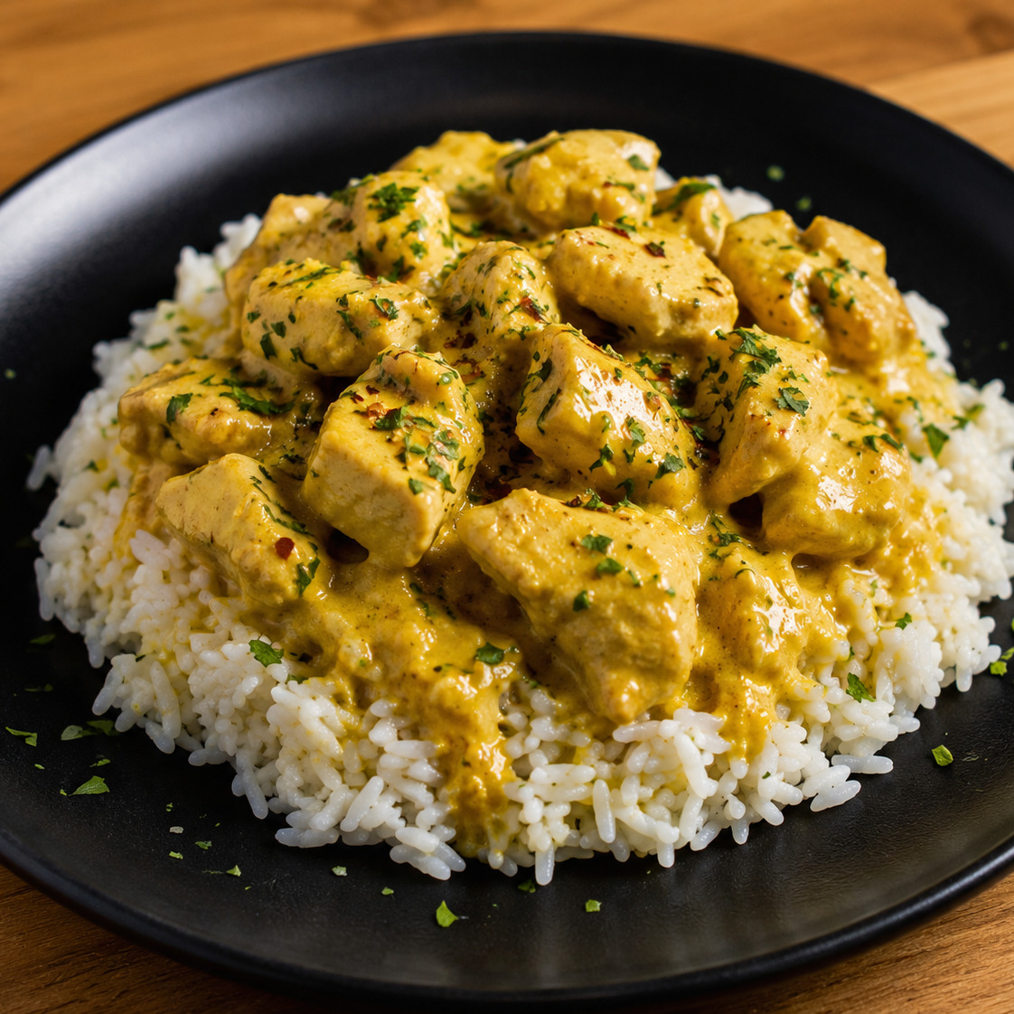 Köri Soslu Tavuklu & Pilav (1,5 Porsiyon)