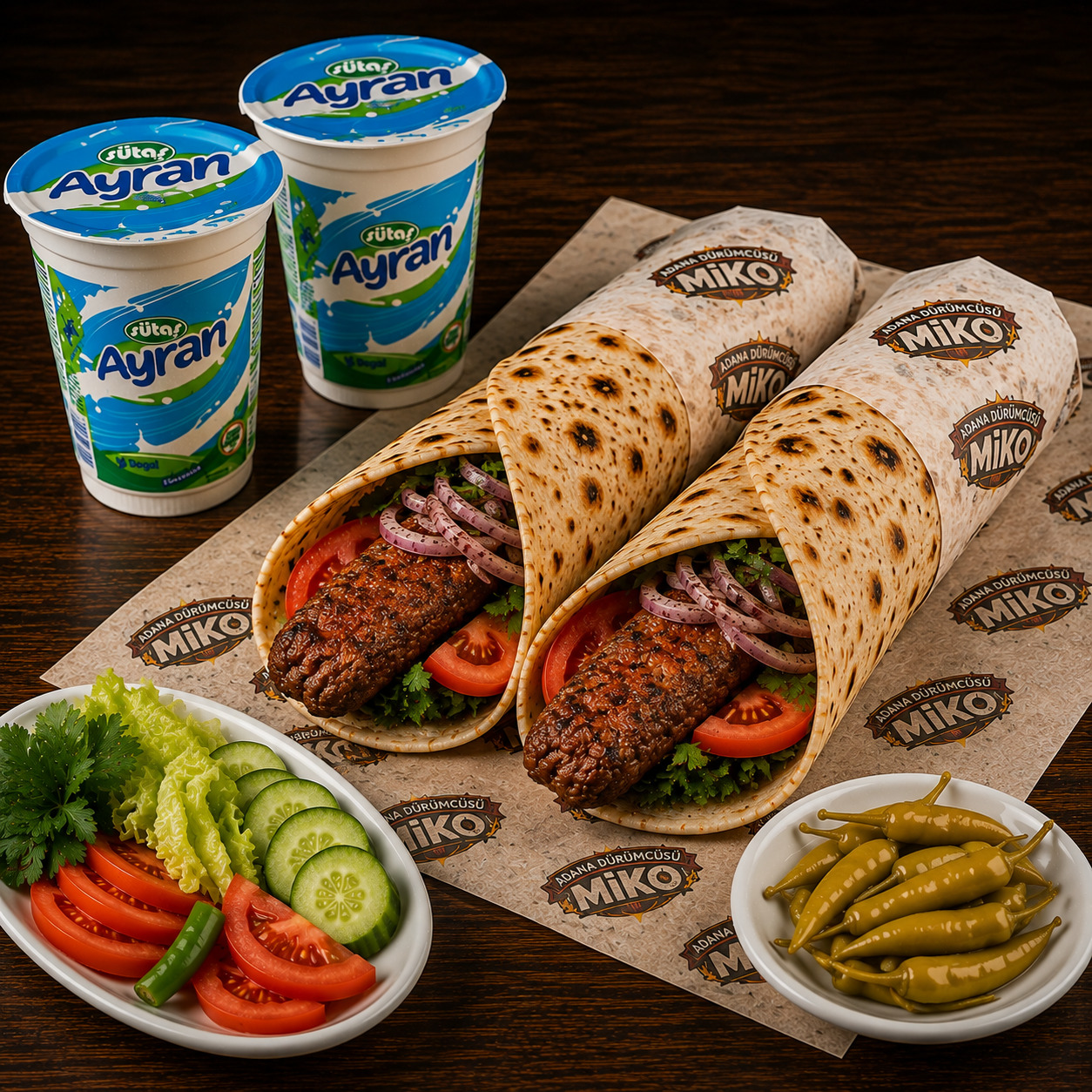 2 Adana Dürüm + 2 Ayran Menü