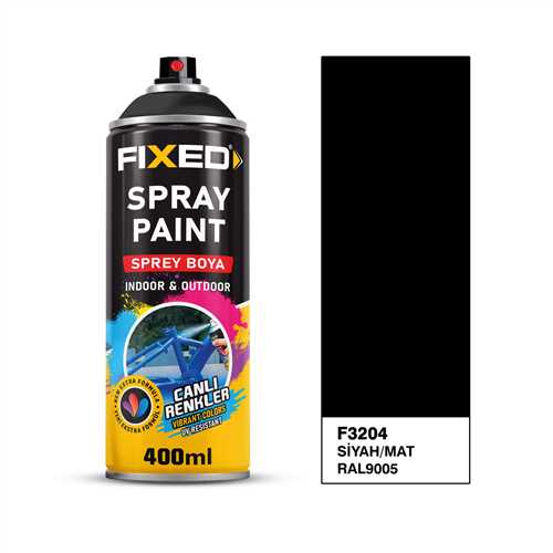SPREY BOYA AKRİLİK - SİYAH/MAT (RAL9005) 320 GR 400 ML