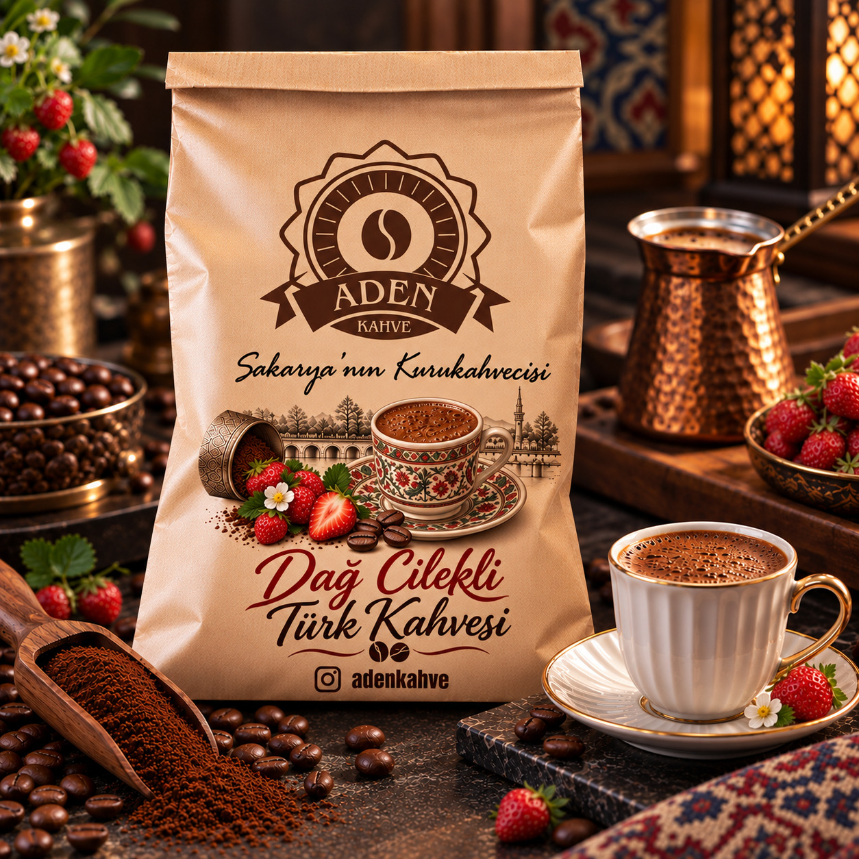 Dağ Çilekli Türk Kahvesi