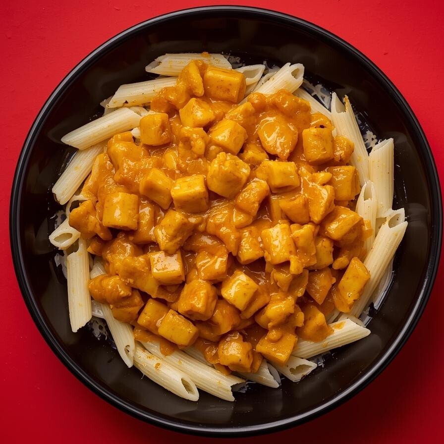 Acılı Köri Soslu Tavuklu Makarna