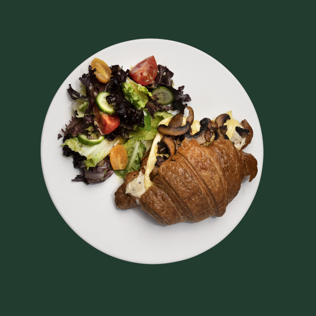 Çırpılmış Yumurtalı Mantarlı Kruvasan