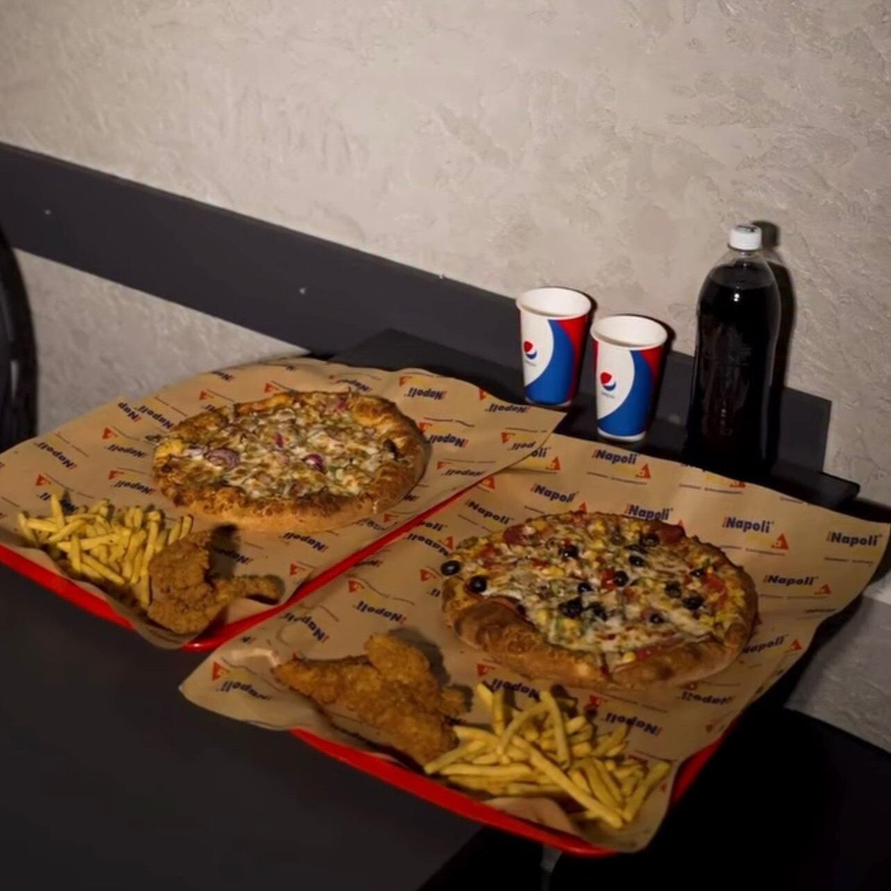 (3 Adet) Napoli Karışık Pizza + (1 lt) Cola + Patates Kızartması