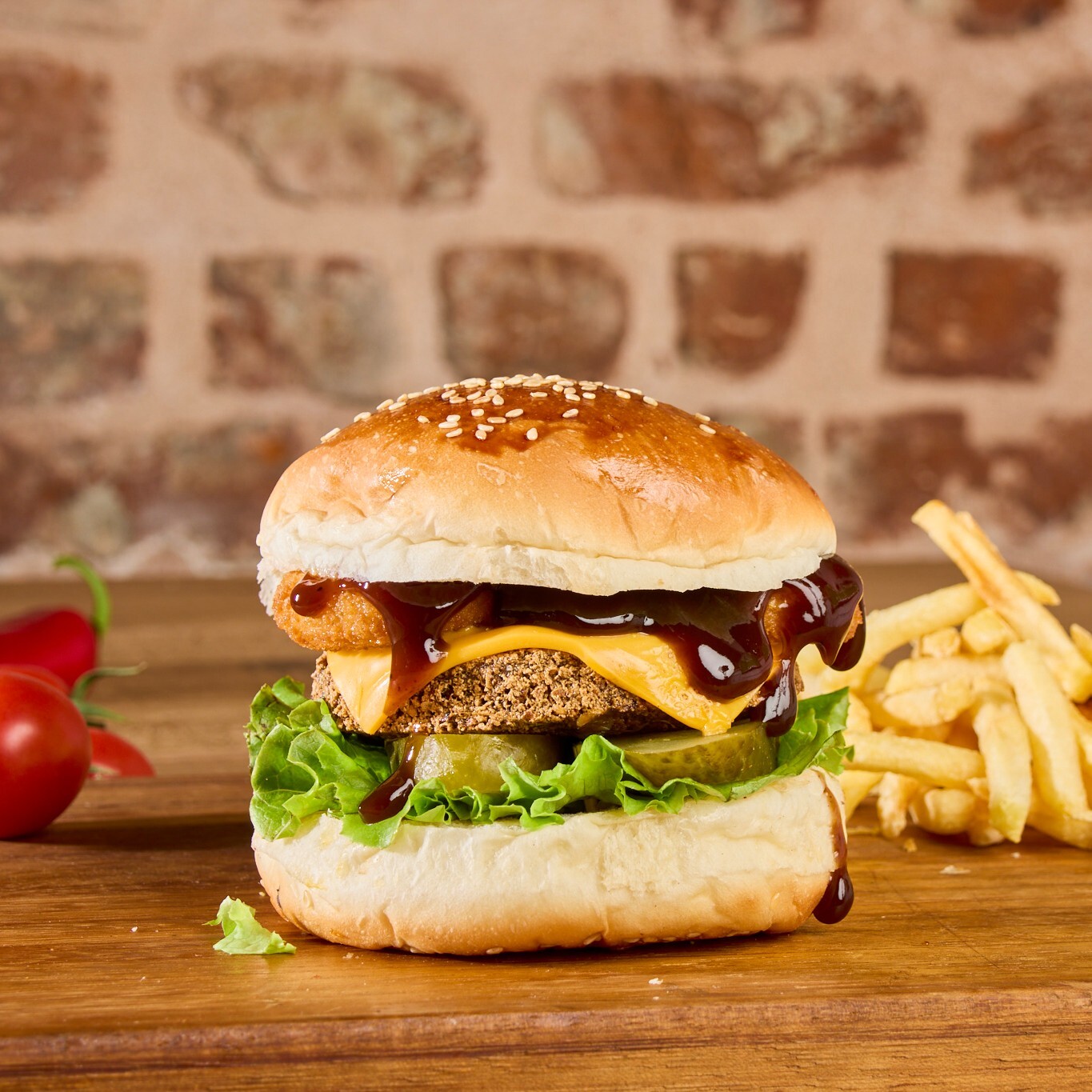 Vejetaryen Bbq Falafel Burger