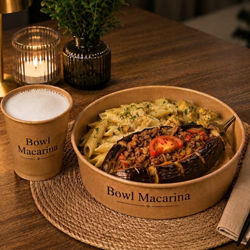 XXL Bowl Penne Makarna & Karnıyarık + Ayran