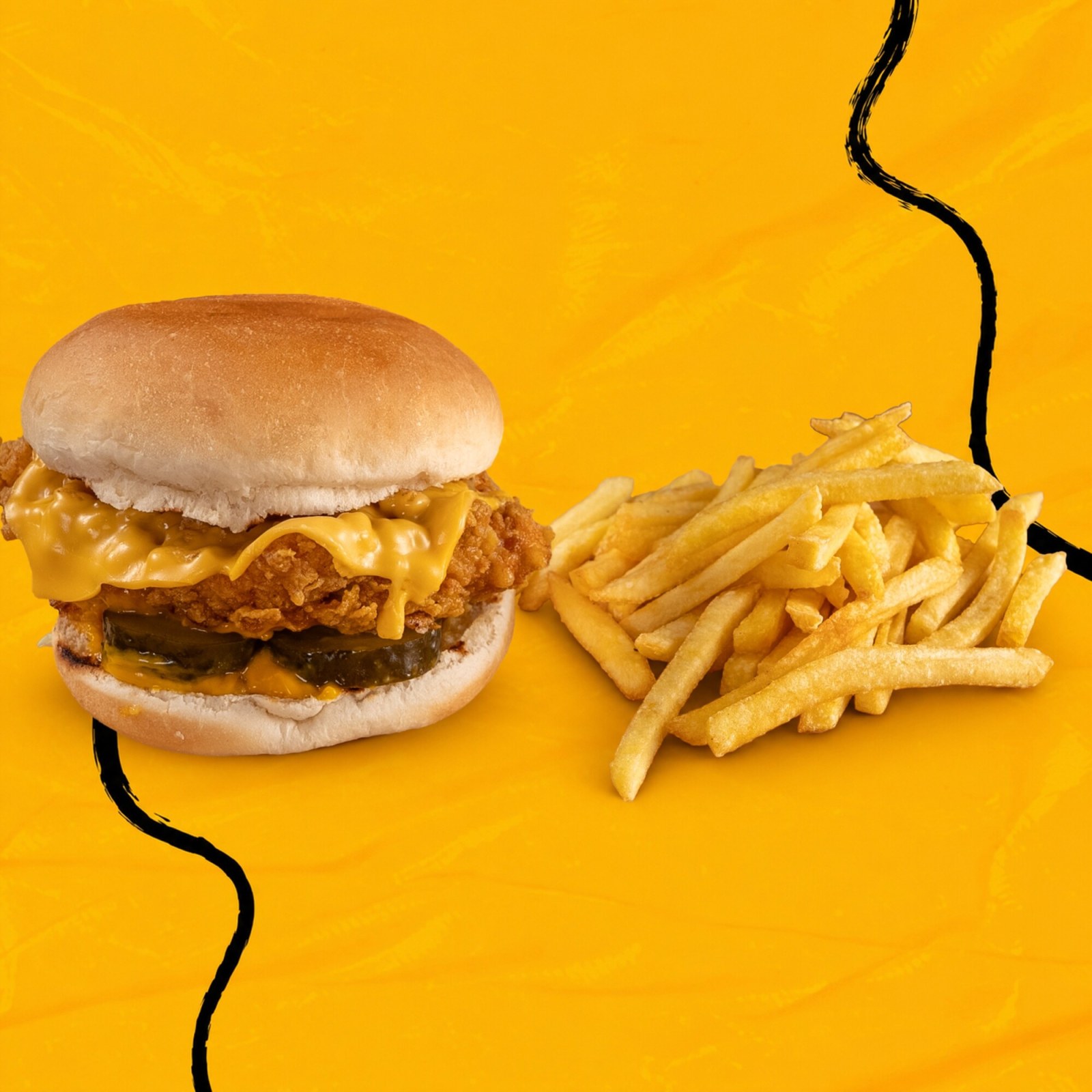 Cheddar Soslu Çıtır Tavuk Burger
