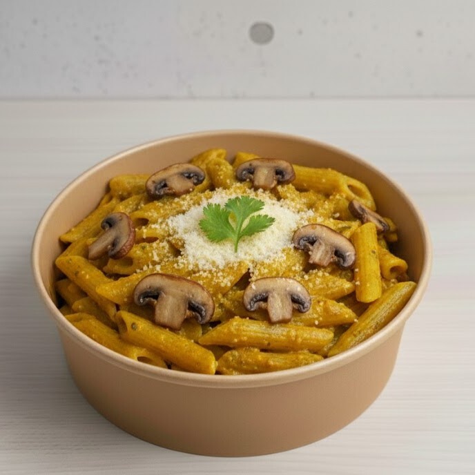Köri Soslu Mantarlı Penne