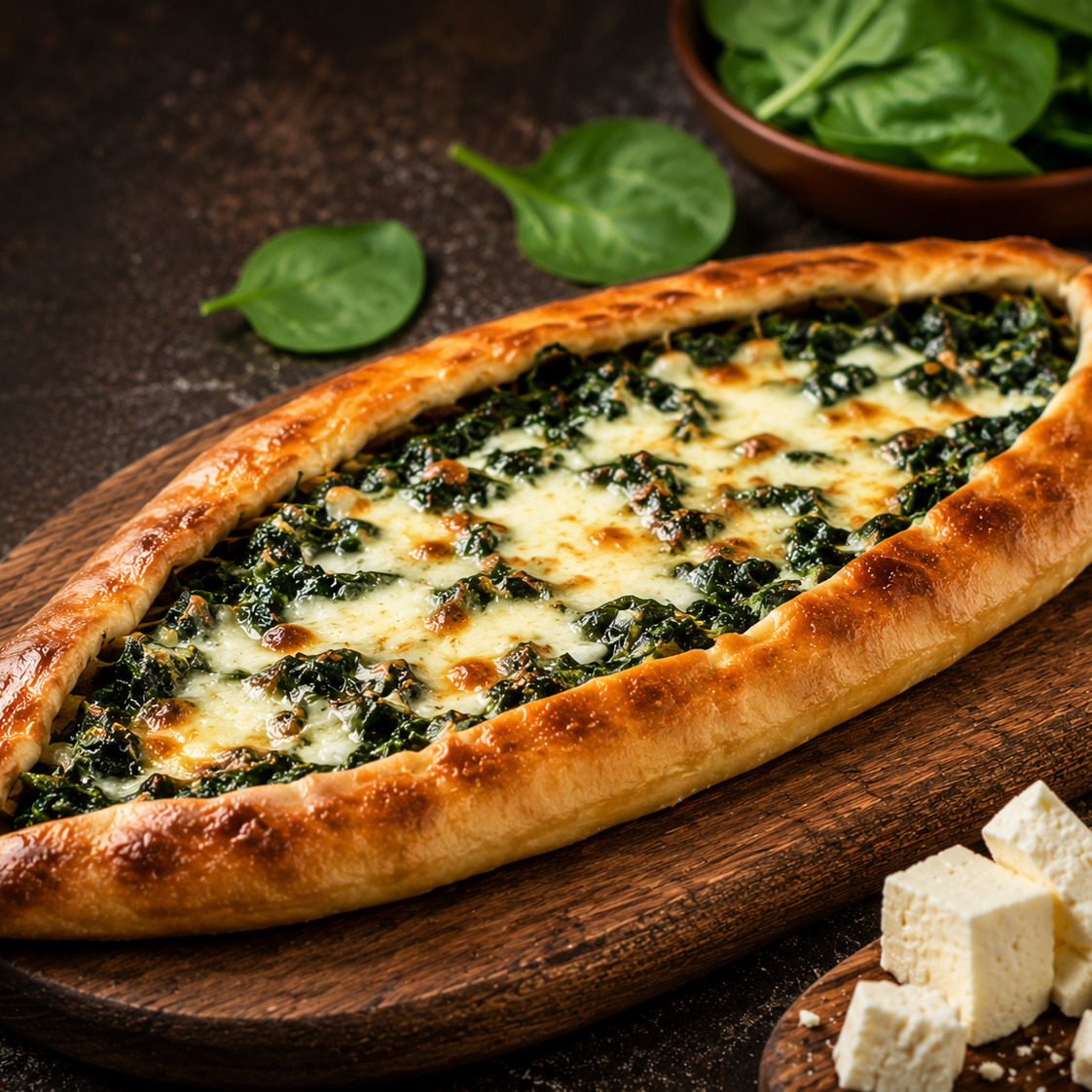 Peynirli Ispanaklı Pide