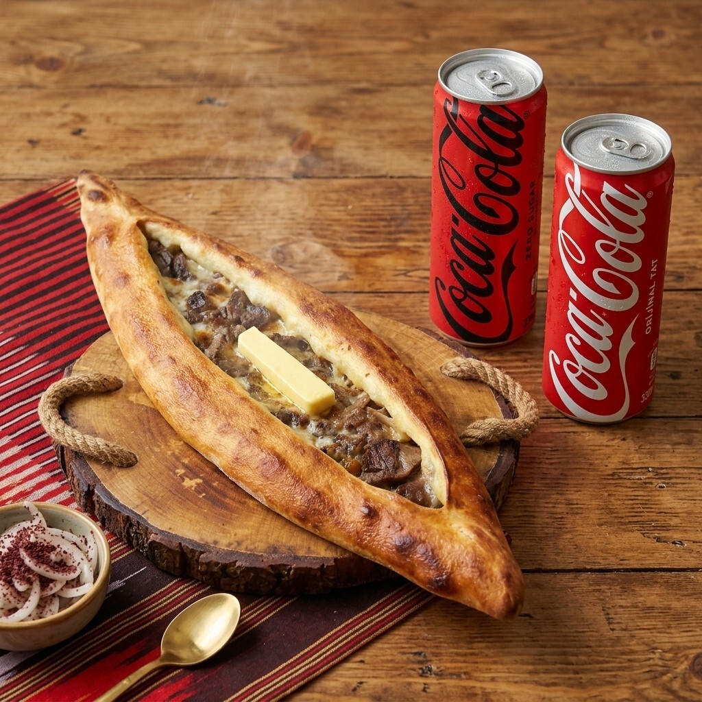 Kavurmalı Peynirli Pide + Coca-Cola 330 ml