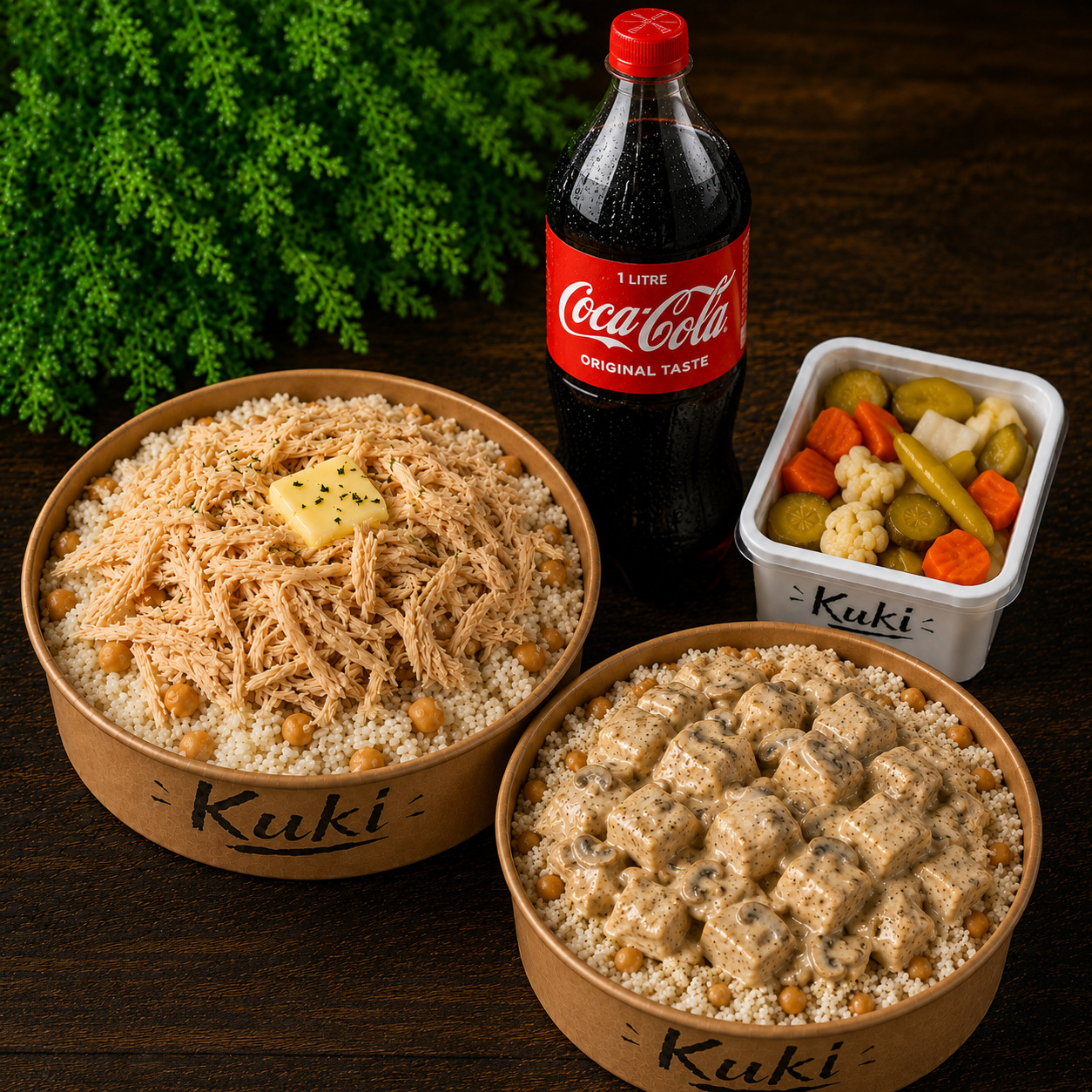 Sporcu Tavuk Pilav ve Kremalı Mantarlı tavuklu pilav 1 Litre Cola Menü