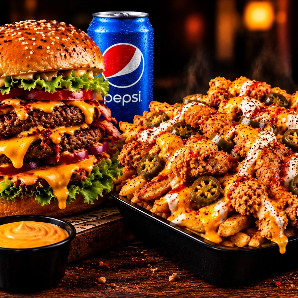 Double Burger + Çıtır Kıyamet Bir burger yetmedi… biz iki katına çıktık!”