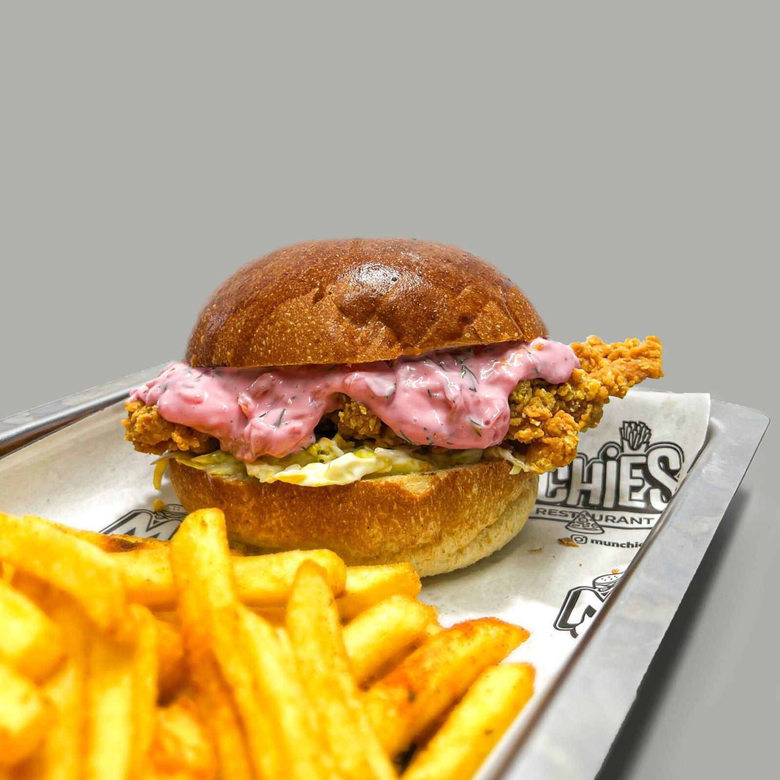 Pink Chicken Burger