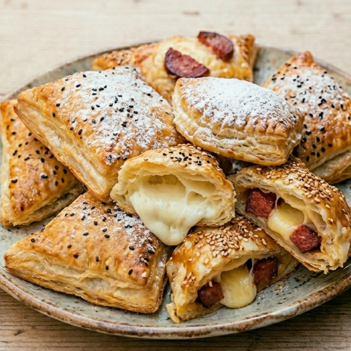 Sucuklu Kaşarlı Mini Milföy