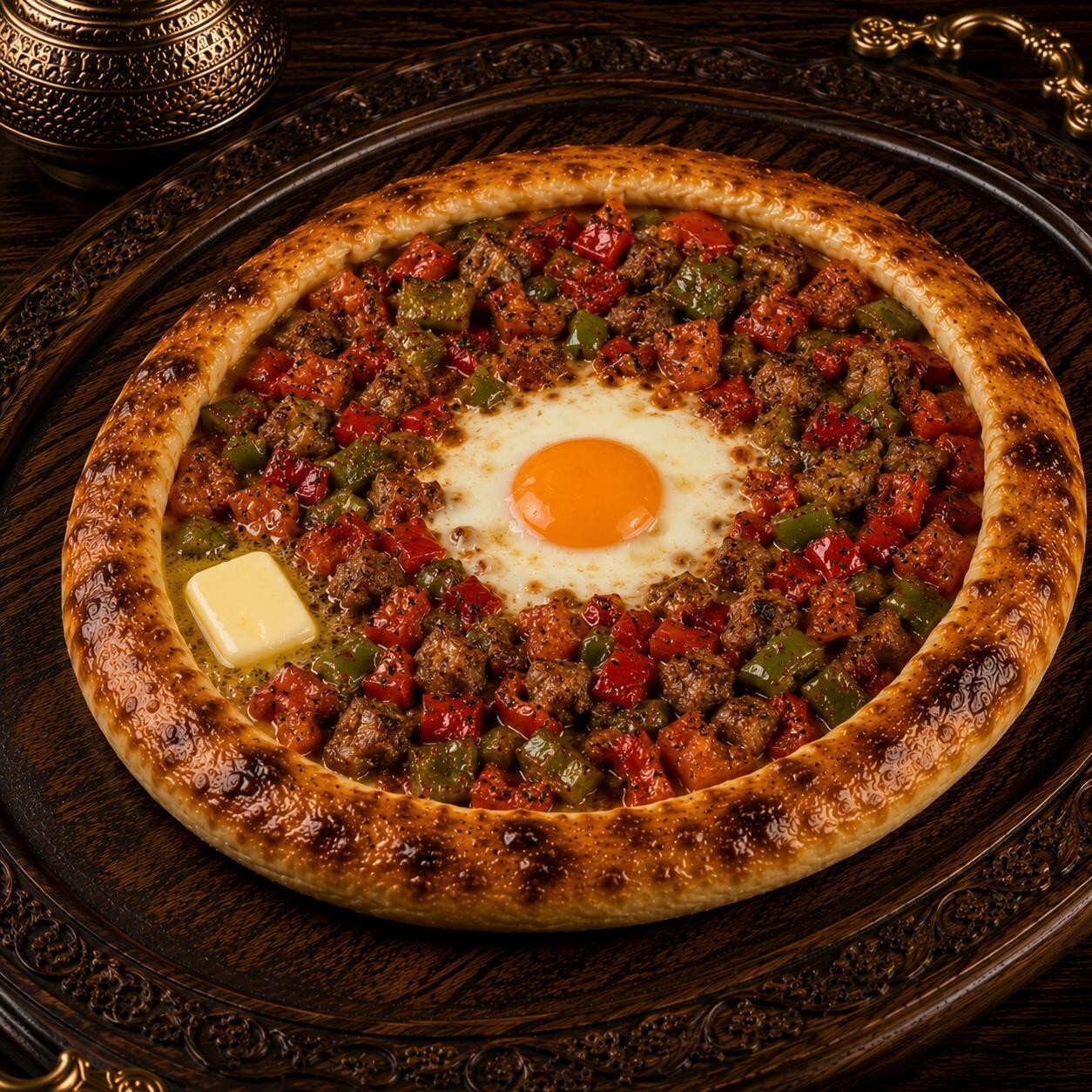 Trabzon Pidesi Kuşbaşılı Yumurtalı (Karadeniz Yağlısı)