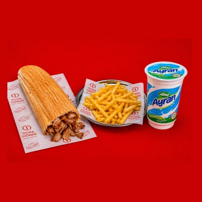 Üç Çeyrek Oyma Döner + Patates Kızartması + Ayran