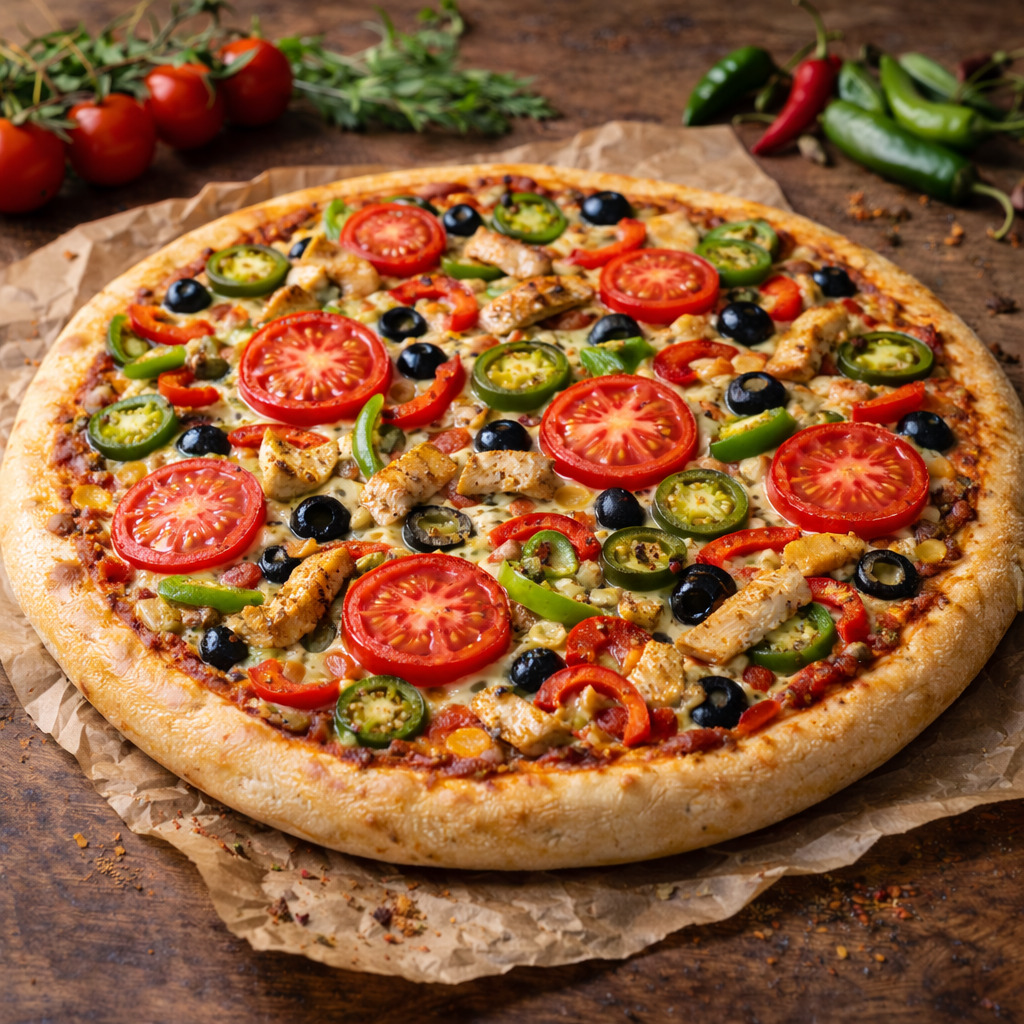 Tavuklu Pizza (Büyük Boy)