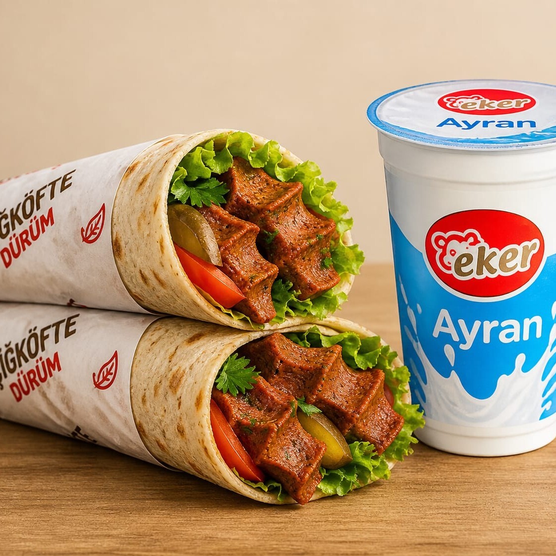 2'li çiğKöfte Dürüm