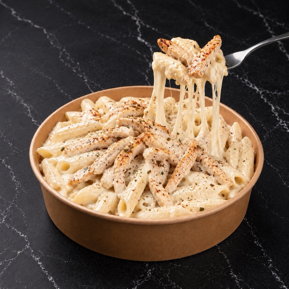 Tavuklu kremalı penne