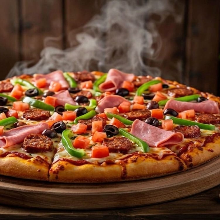 Şefin Pizzası Pizza (Orta) VIP Live Sos Jambonlu Sucuklu Biberli Zeytinli Gurme Pizzacı Pizza