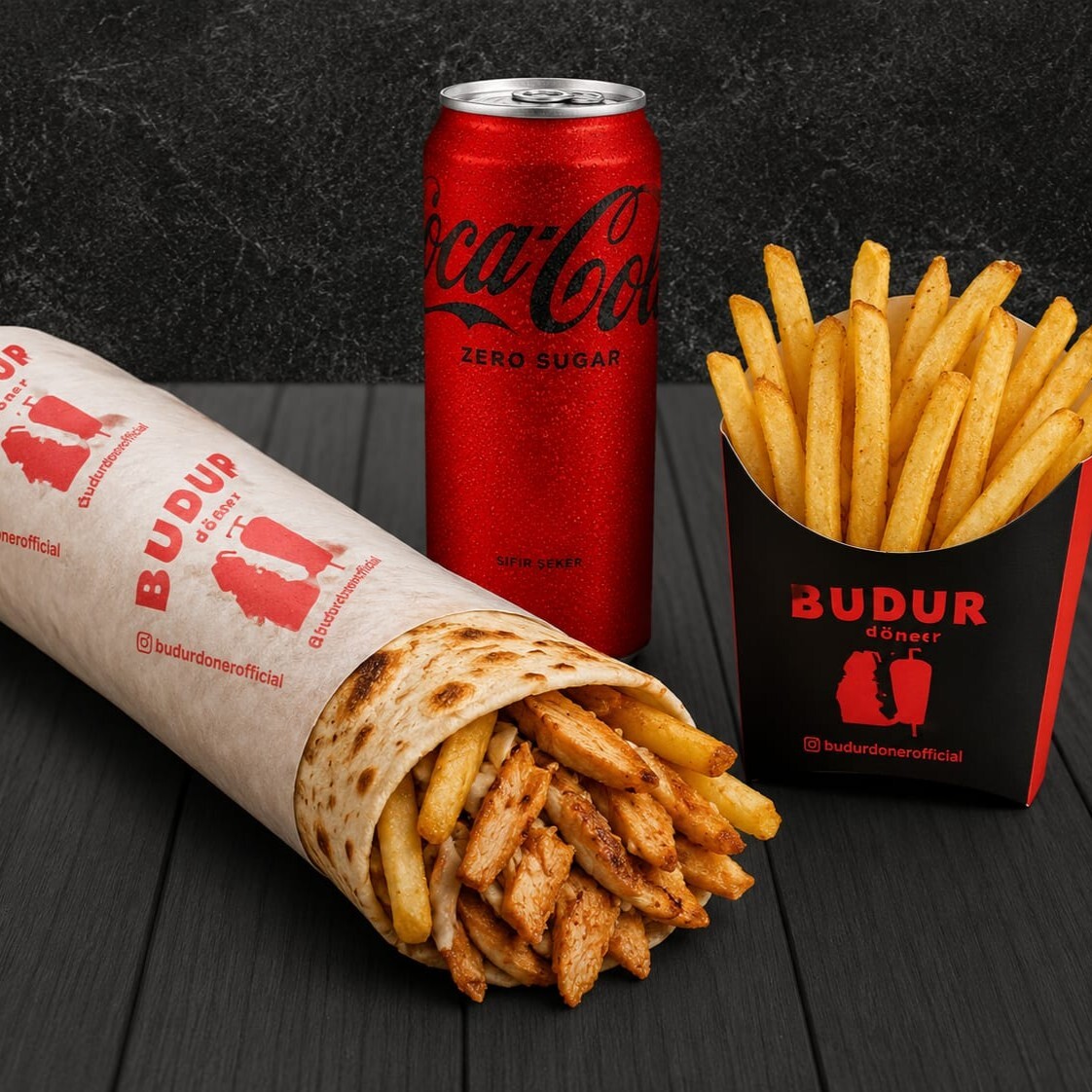 MENÜ Hatay Usulü Soslu Döner (75 gr)-PATATES KUTU İÇECEK