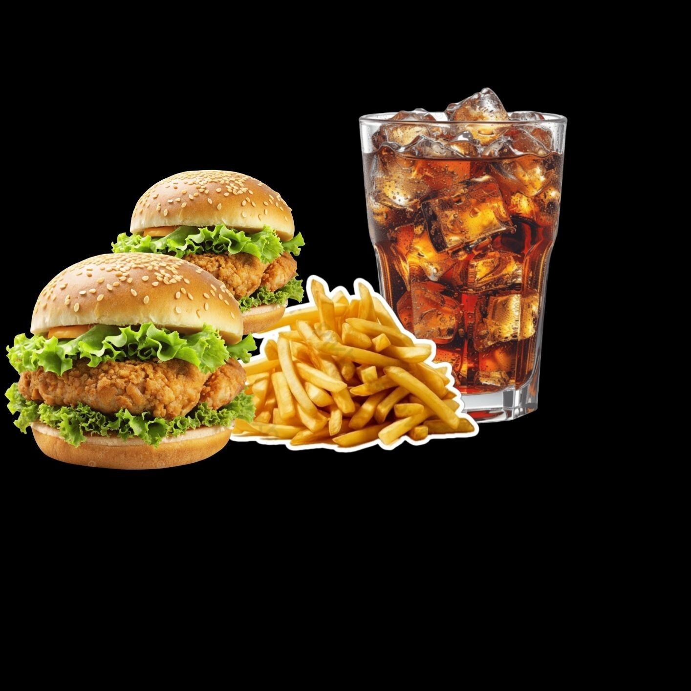 2'li Tavuk Burger Menü + (330ml ) içecek