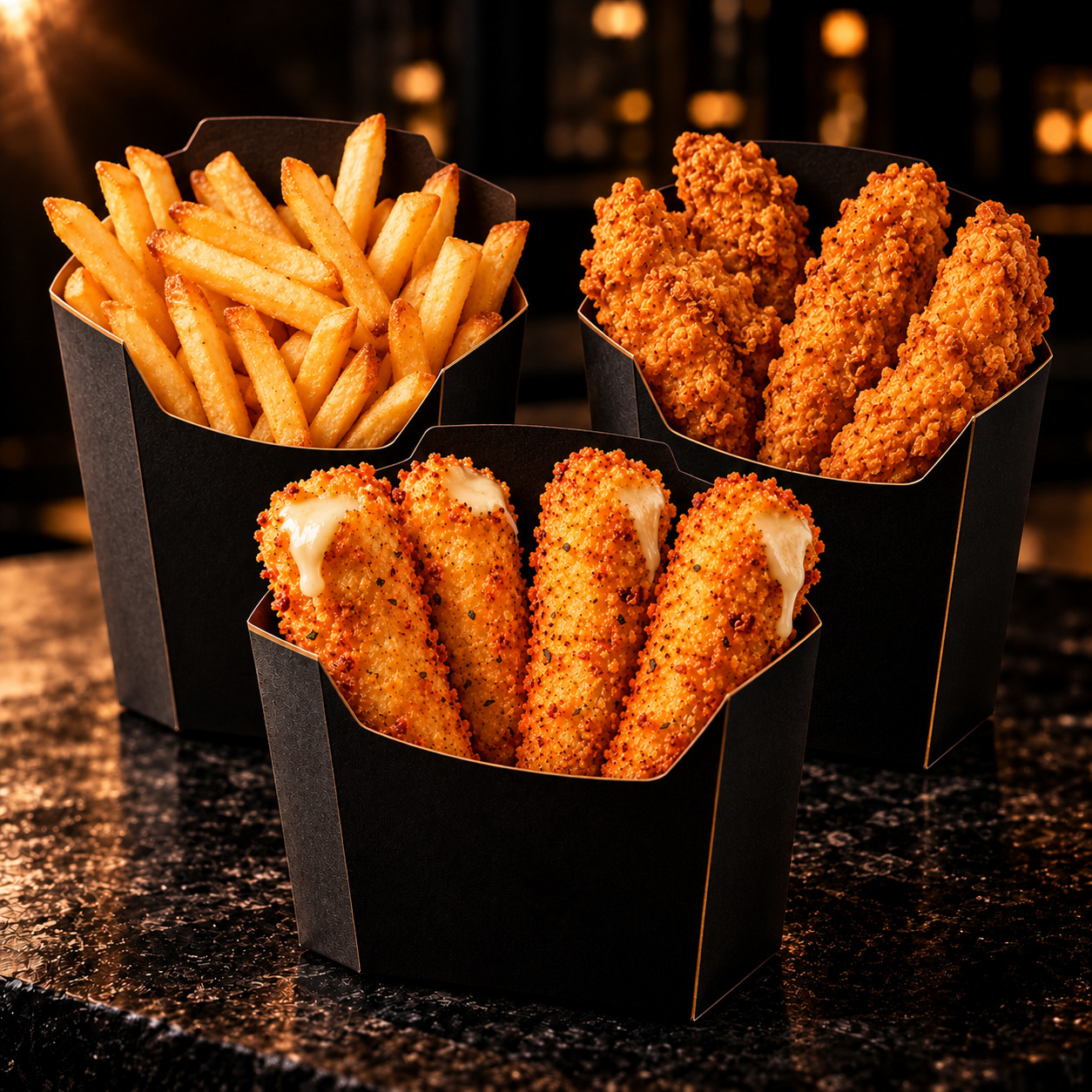 Patates, Çıtır Tavuk, Mozzarella Stick Menü