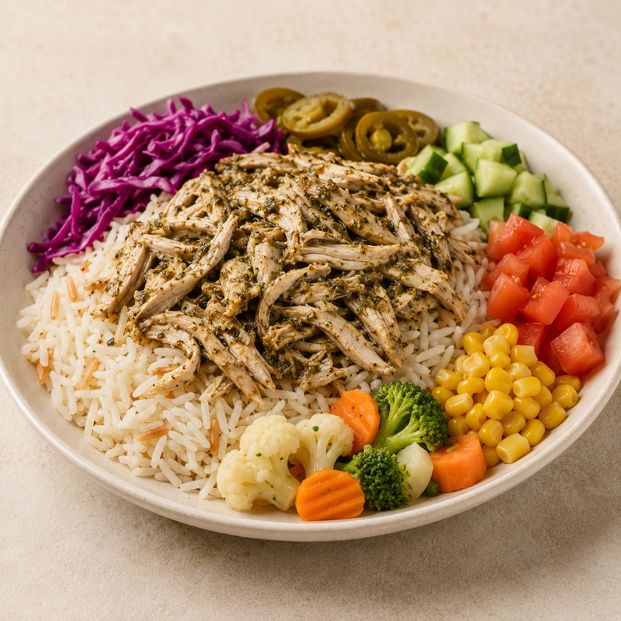 Dağ Kekik Soslu Tavuklu Pilav