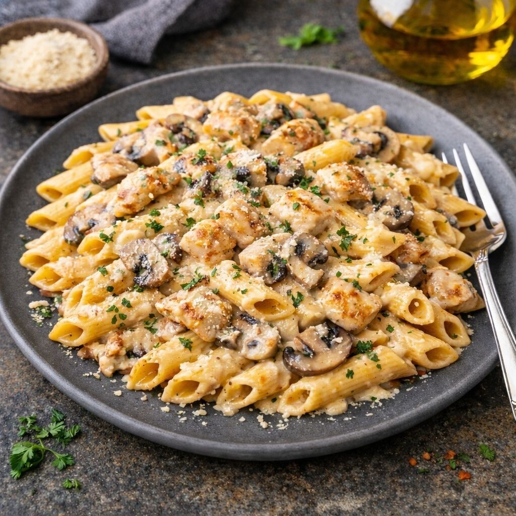 Tavuk Mantar 4 Peynirli Penne