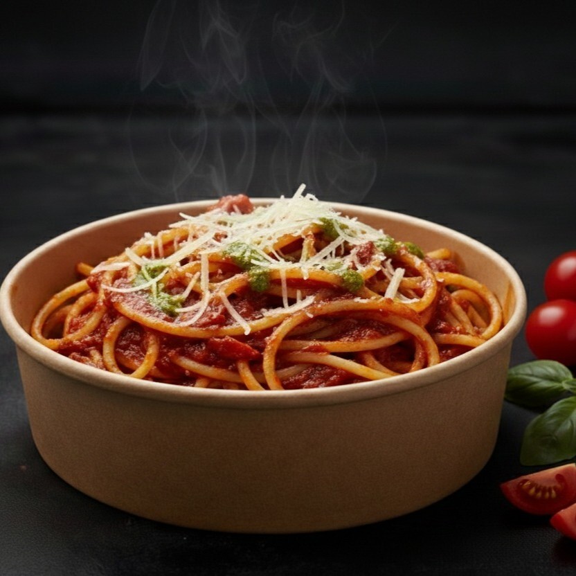 Çanak’ta Pomodoro Rustico Spaghetti(Çanak’ta Rustik Domates)