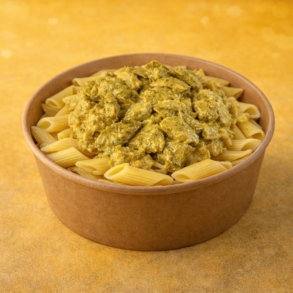 Makarna Üstü Kremalı Köri Soslu Tavuk (400 gr)