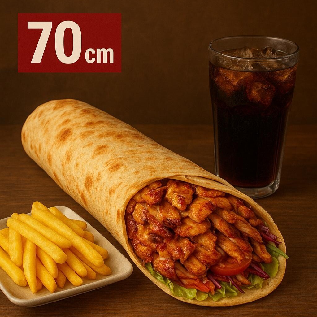 70cm ZURNA DÜRÜM MENÜ (120 Gr) + coca cola 330 ml