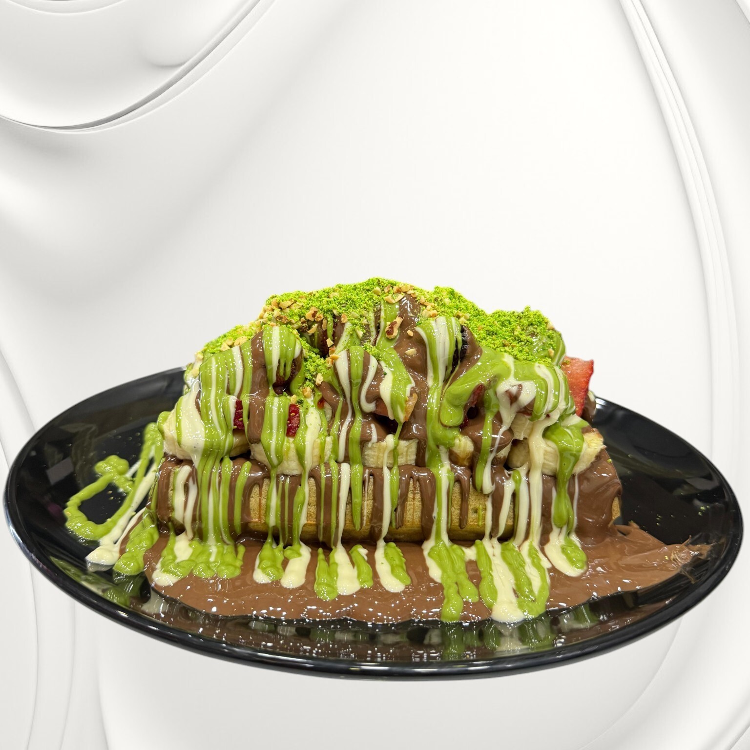 Tatlıkolik Signature (Sütlü Çikolata, Beyaz Çikolata & Antep Fıstıklı Özel Karışım Waffle)