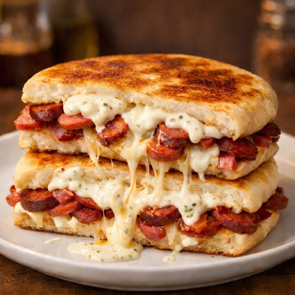 Sarımsaklı Mayonez Soslu Karışık Bazlama Tost