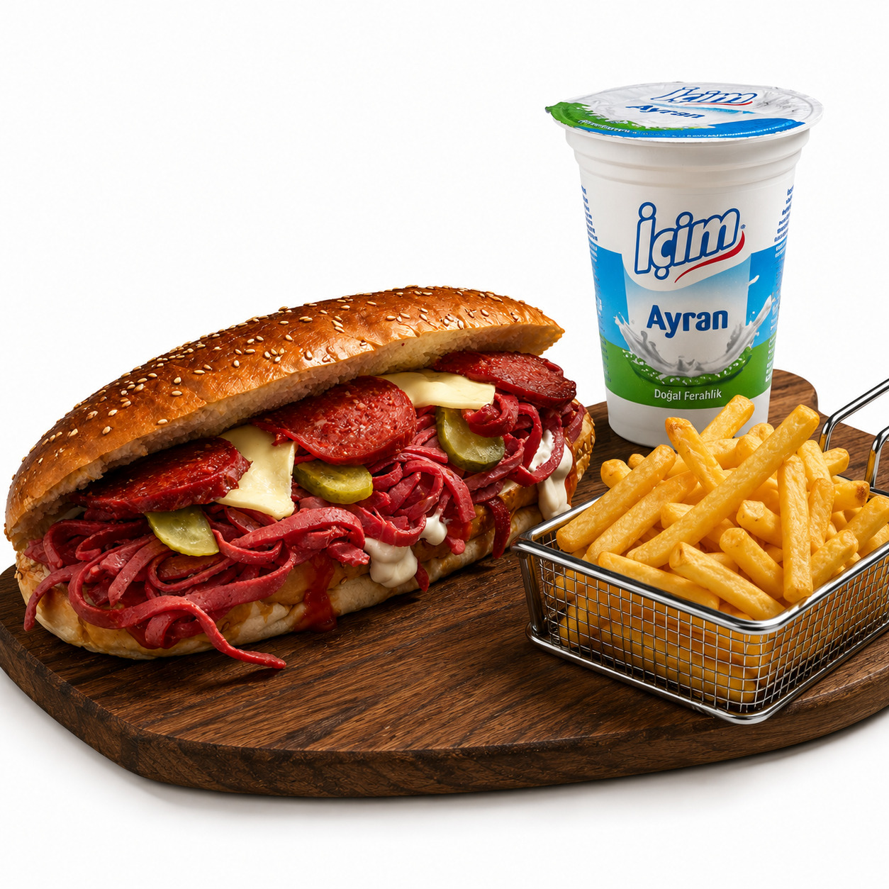 🌯 1 Adet Kumru + Çıtır Patates + 170 ml Ayran