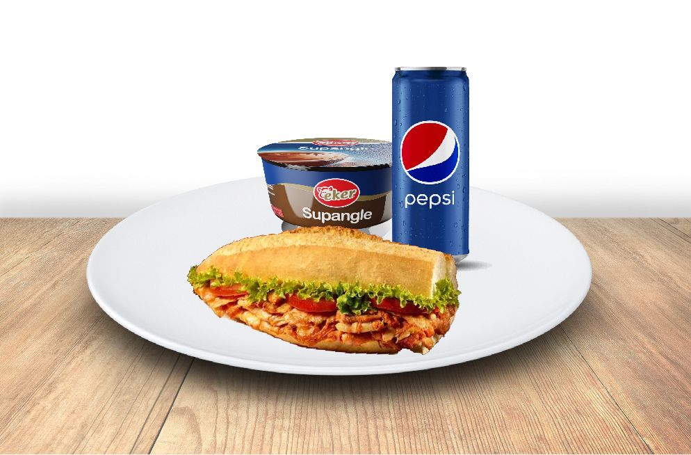 Üç Çeyrek Tavuk Döner (100 gr.) tatlı kutu pepsi