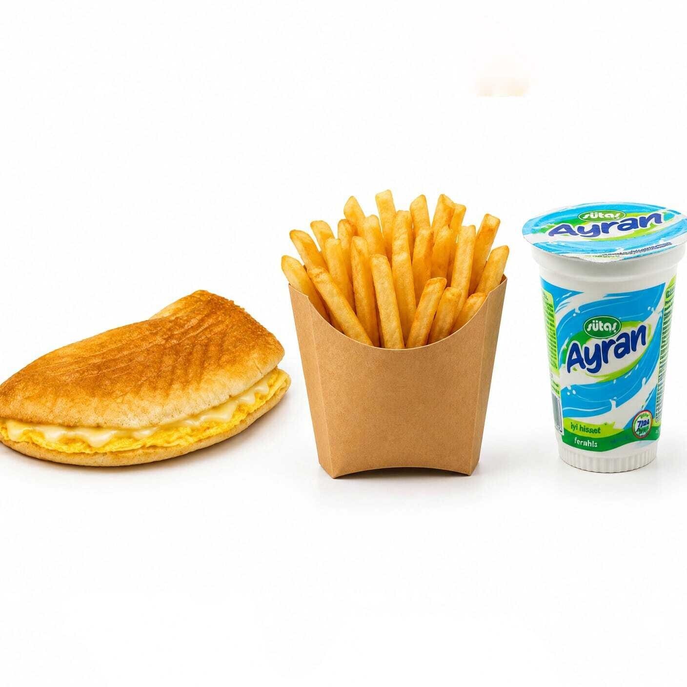 Yarım Ekmek Yumurtalı Kaşarlı Tost Menü