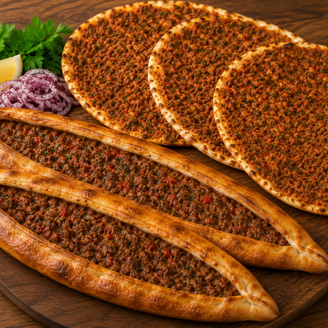 2 Kıymalı Pide + 3 Lahmacun + 2 Ayran + Salata
