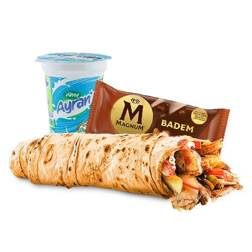 Algida Hatay Usulü Tavuk Dürüm Menü (Magnum Mini Badem)
