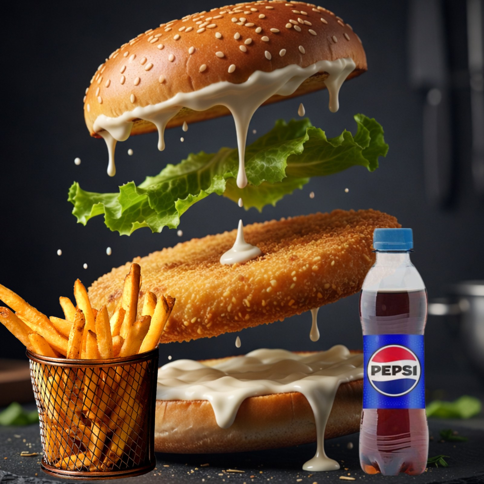 Klasik Tavuk Burger, Patates Kızartması, İçecek (250 ml)