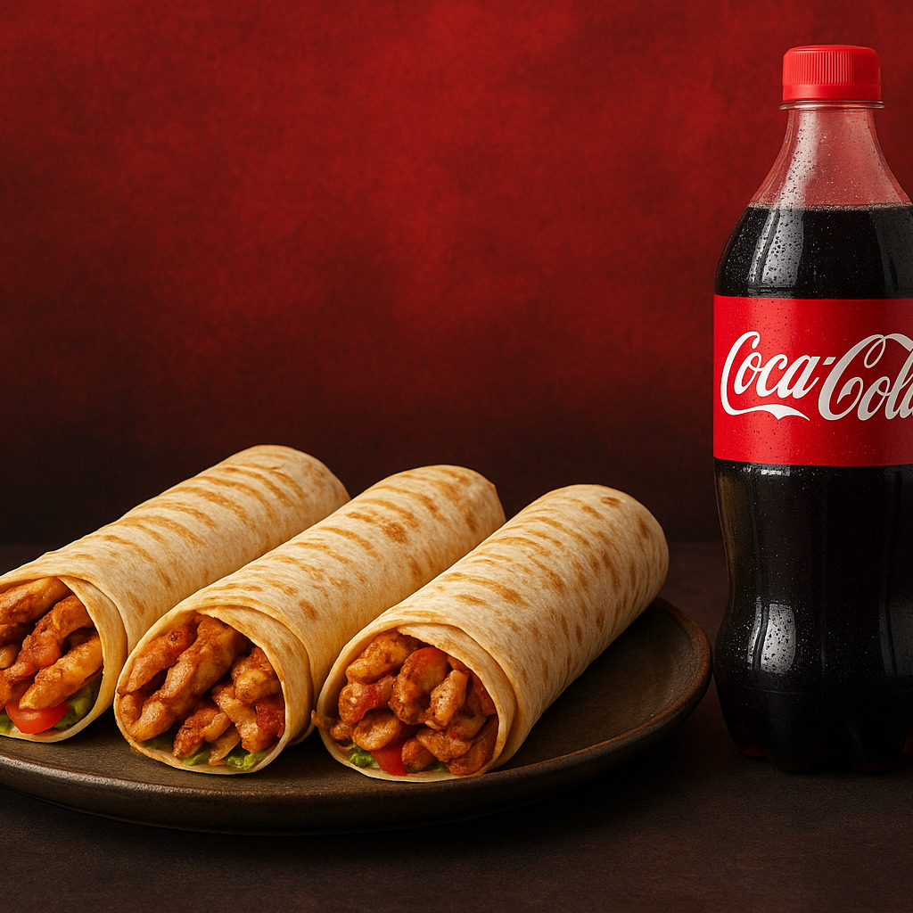 M&D 3 Lü Hatay Usülü Tavuk Döner Dürüm + 1 Litrelik Kola