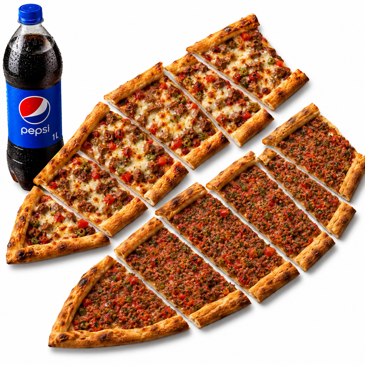 🥩🧀Kuşbaşı Kaşarlı + Kıymalı Pide Menü