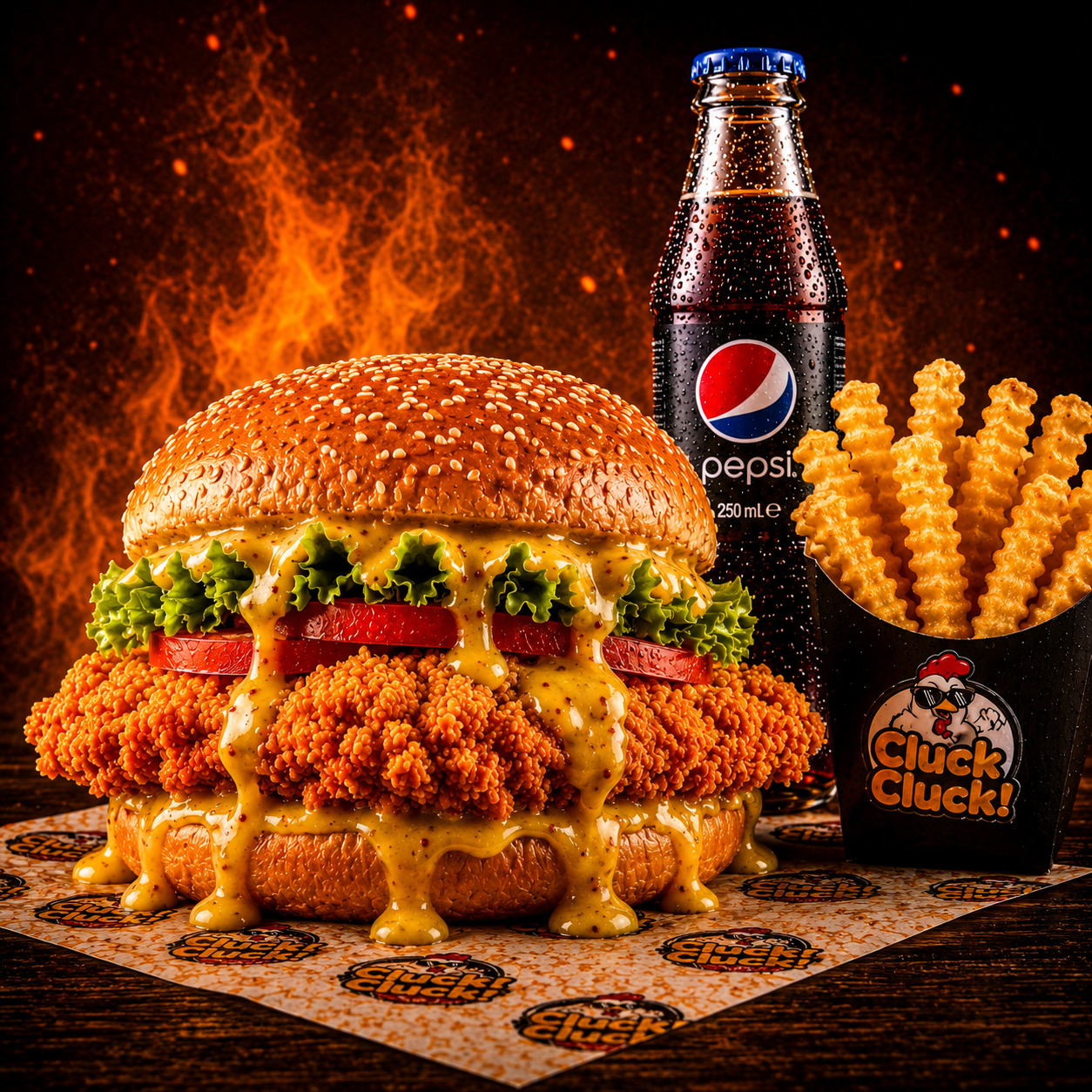 Honey Mustard Burger Menü