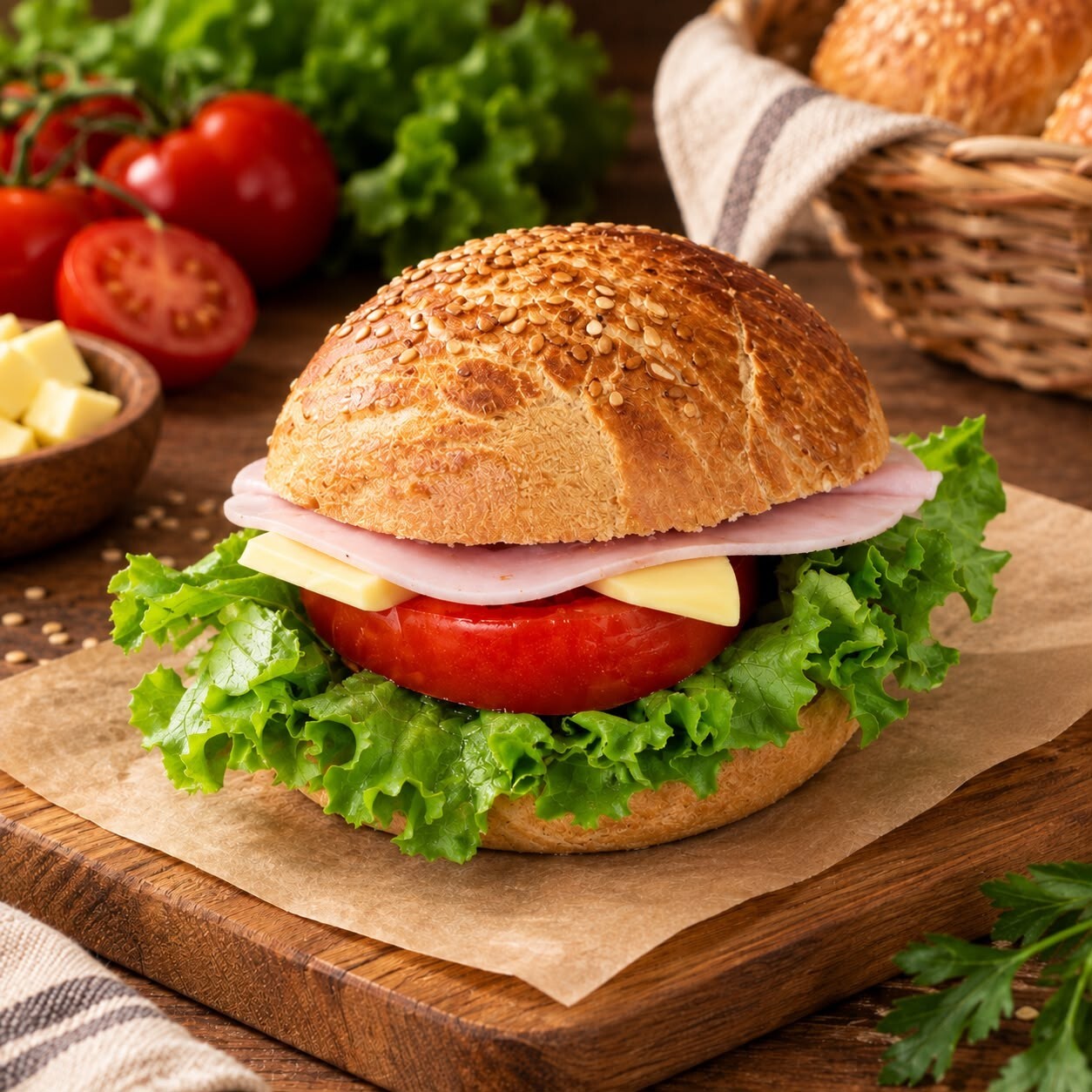 Marul Domates Kaşar Salam Mini Burger (1 Adet)