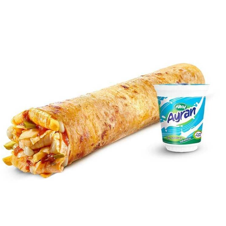 Ekonomik Tavuk Döner Jumbo Dürüm Menü XL