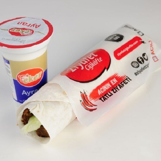 Çiğ Köfte Dürüm +1 adet Ayran