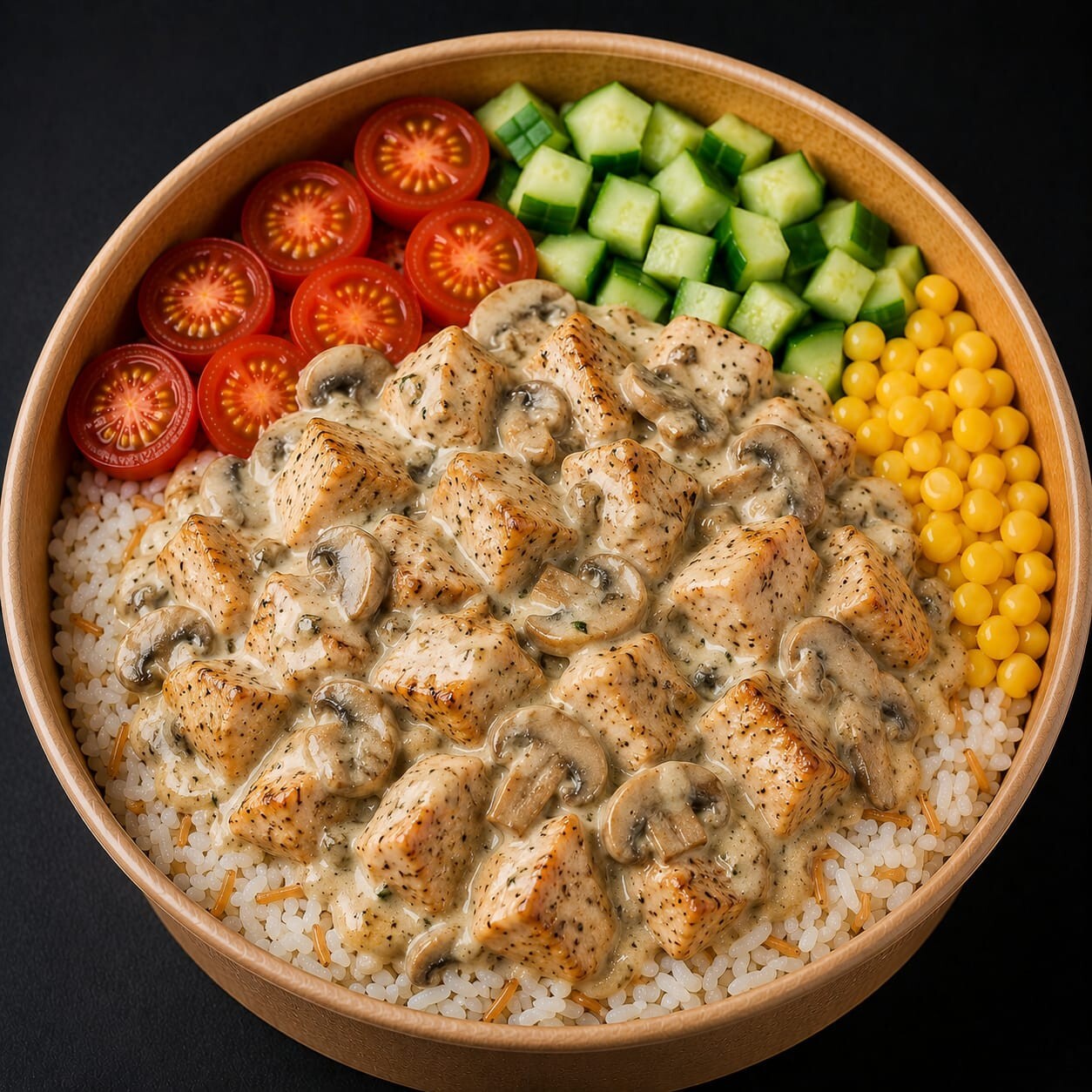 Krema Mantarlı Tavuklu Pilav